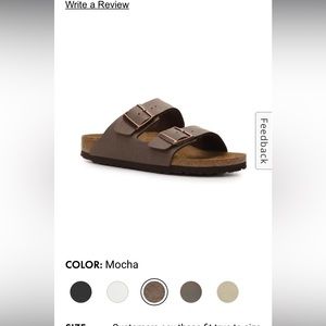 Birkenstock Arizona Slide Leather Women Size 38 Mocha